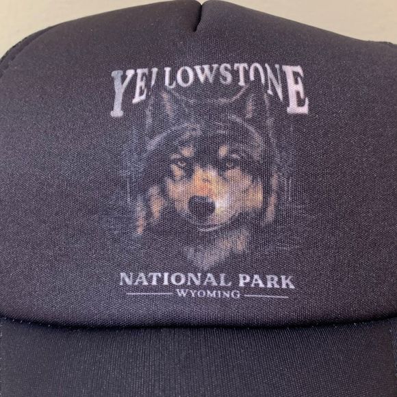 *YELLOWSTONE NATIONAL PARK* Wyoming Coyote Trucker Ball Cap Hat Cotton:On - Picture 2 of 6